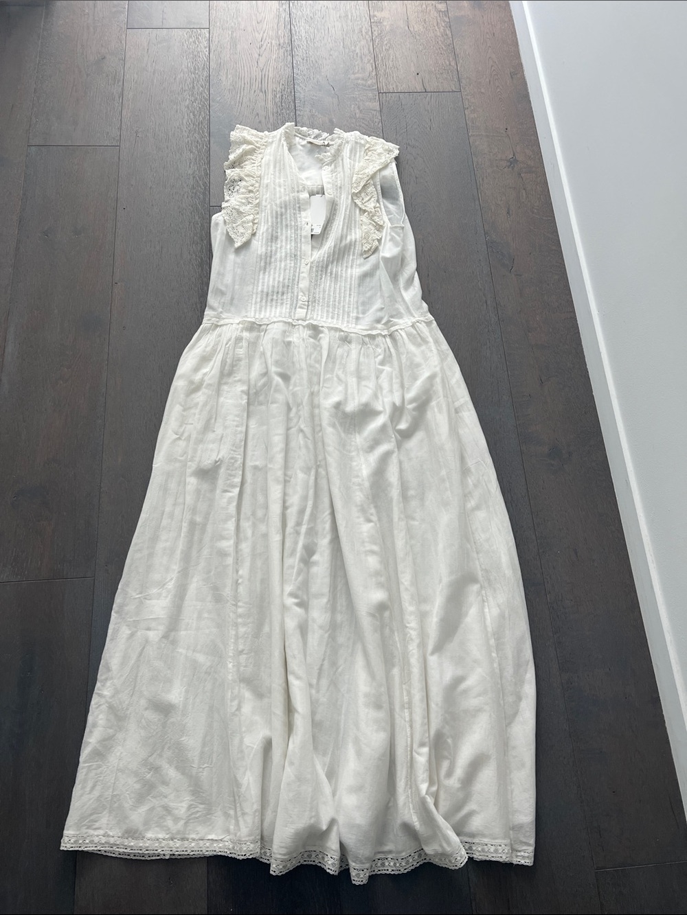 Zadig & Voltaire Cream Lace-Trim Maxi Dress